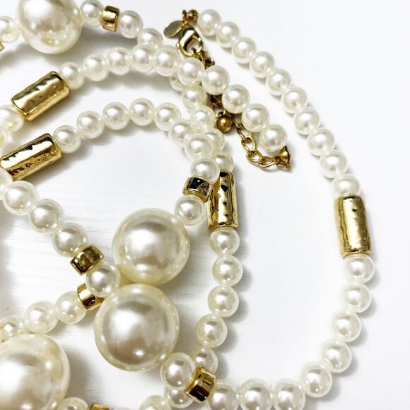 Chico’s Long Faux Pearl & Gold Necklace - Picture 9 of 10